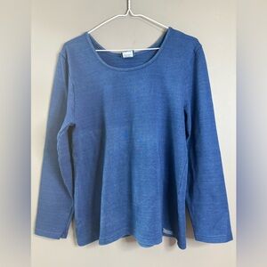Vintage Blue Willis, size XXL, blue long sleeve, scoop neck Cotton shirt